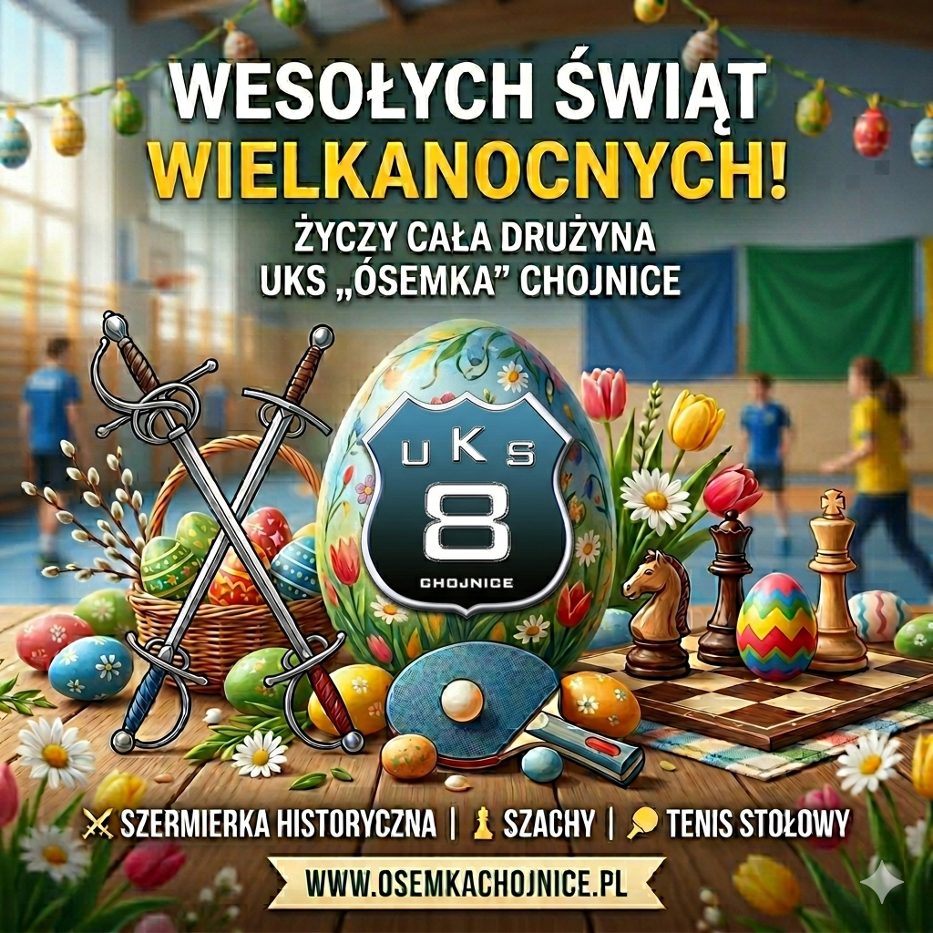 Radosnych Świąt od UKS „Ósemka” Chojnice! 🐣